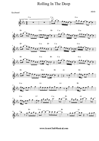 3568 Partitura - Rolling In The Deep - Teclado