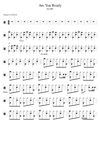 AC/DC Are You Ready score for Drums