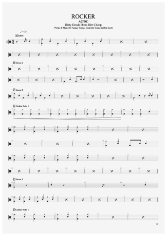 AC/DC Rocker score for Drums