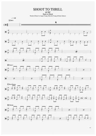 AC/DC  score for Drums