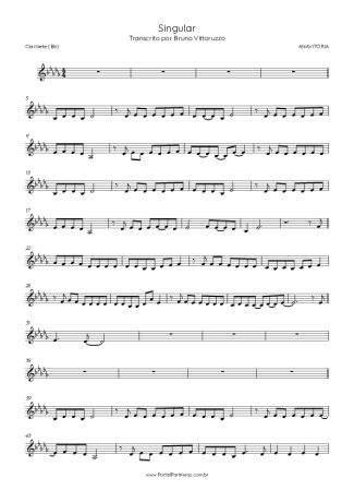 ANAVITÓRIA Singular score for Clarinet (Bb)