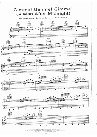 Abba  score for Piano