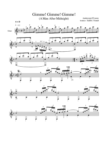 Abba  score for Acoustic Guitar