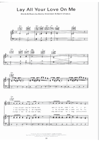 Abba  score for Piano