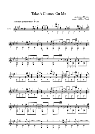 Abba  score for Acoustic Guitar