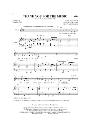 Abba  score for Piano