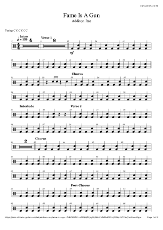 Addison Rae  score for Drums