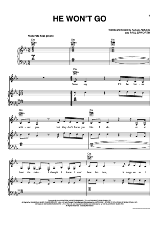 Adele  score for Piano