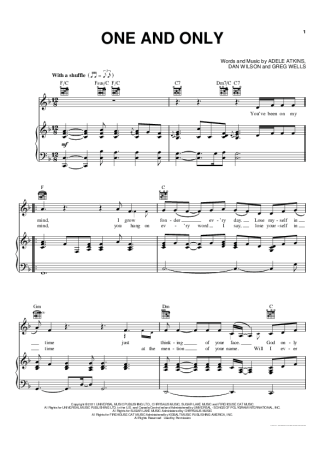 Adele  score for Piano