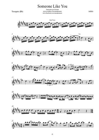 Adele  score for Trumpet