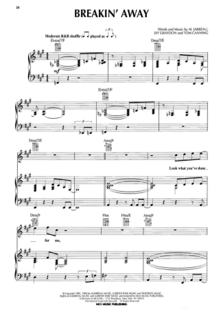 Al Jarreau  score for Piano