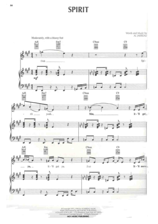 Al Jarreau Spirit score for Piano