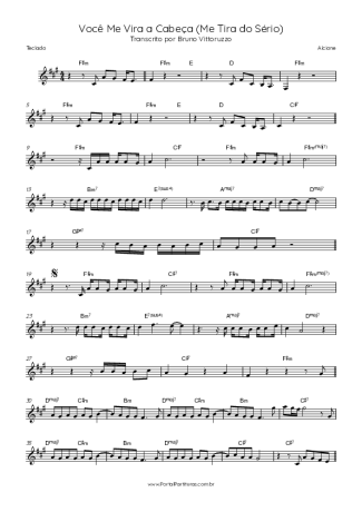 Alcione Você Me Vira A Cabeça (Me Tira Do Sério) score for Keyboard