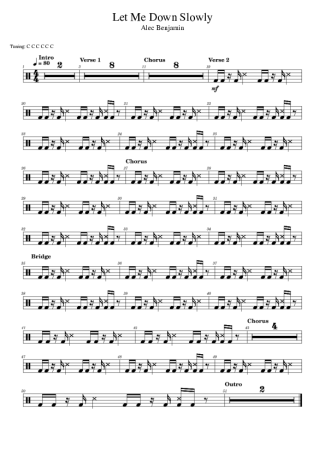 Alec Benjamin Let Me Down Slowly score for Drums