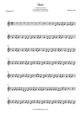 Alessia Cara Here score for Clarinet (C)