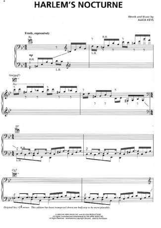 Alicia Keys  score for Piano