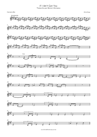 Alicia Keys  score for Clarinet (Bb)