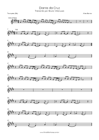 Aline Barros Diante Da Cruz score for Trumpet