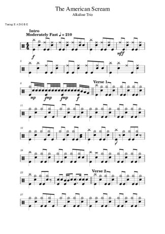 Alkaline Trio  score for Drums