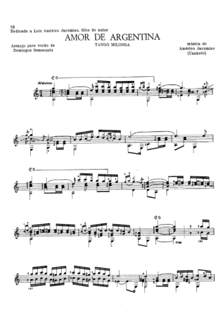 Américo Jacomino Amor De Argentina score for Acoustic Guitar