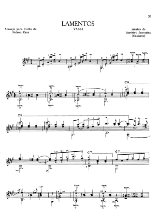 Américo Jacomino  score for Acoustic Guitar