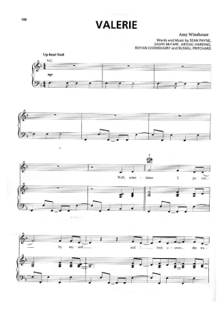 Amy Winehouse  score for Piano