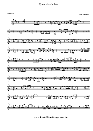 Ana Carolina  score for Trumpet