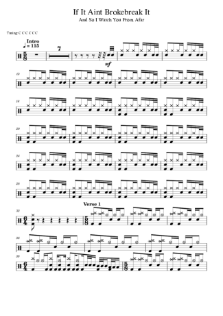 And So I Watch You From Afar  score for Drums