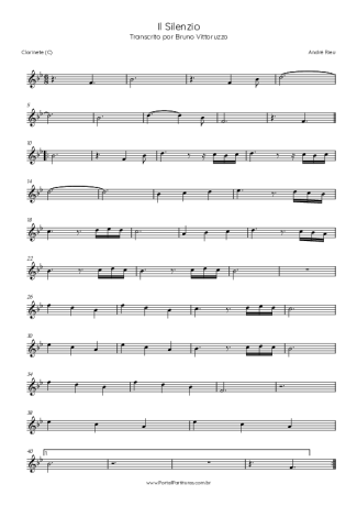 André Rieu Il Silenzio score for Clarinet (C)