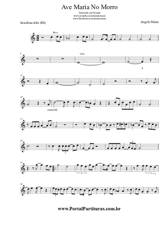 Angela Maria Ave Maria No Morro score for Alto Saxophone