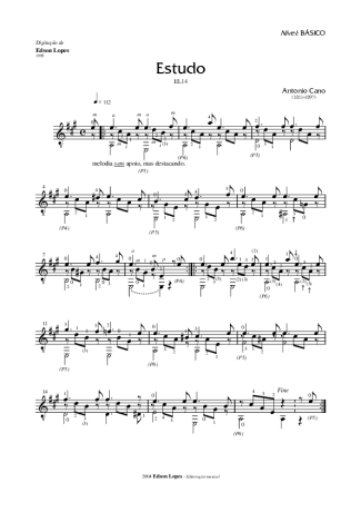 Antonio Cano Estudo (EL14) score for Acoustic Guitar