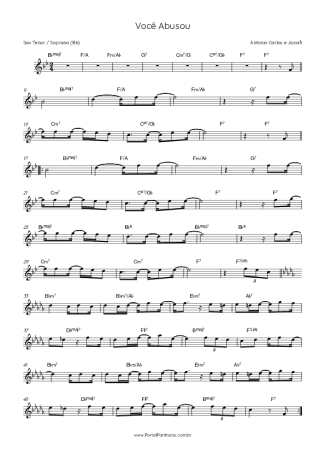 Antonio Carlos e Jocafi  score for Tenor Saxophone Soprano (Bb)