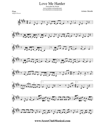 Ariana Grande Love Me Harder score for Flute