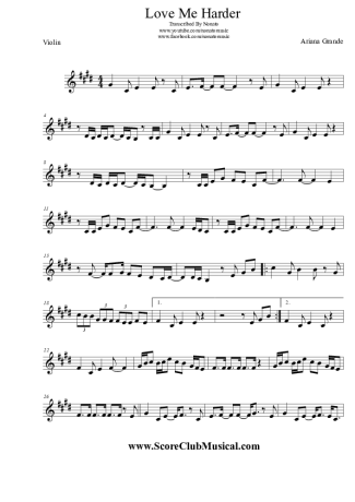 Ariana Grande Love Me Harder score for Violin