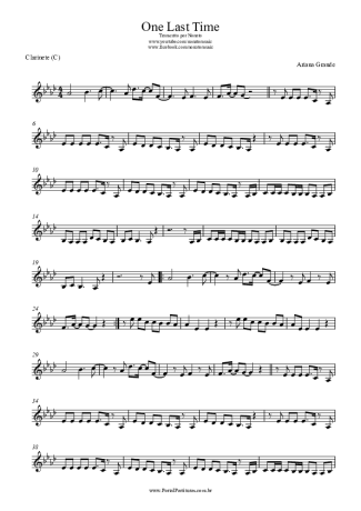 Ariana Grande  score for Clarinet (C)