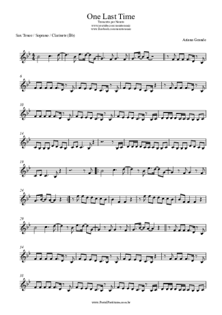 Ariana Grande  score for Tenor Saxophone Soprano (Bb)