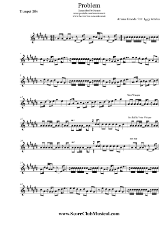 Ariana Grande Problem (feat. Iggy Azalea) score for Trumpet