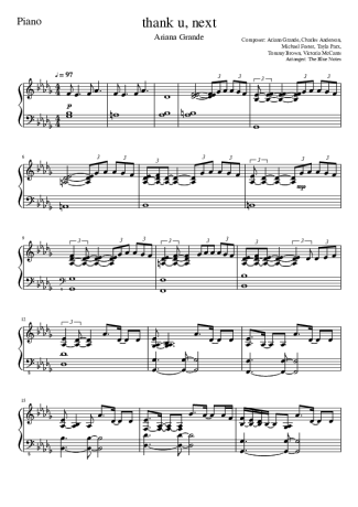 Ariana Grande  score for Piano