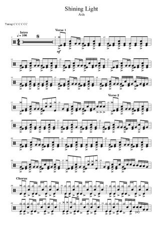 Ash  score for Drums