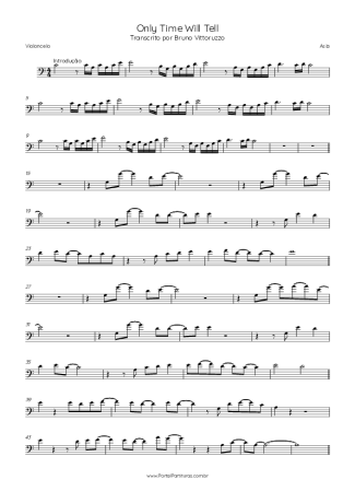 Asia Only Time Will Tell score for Cello