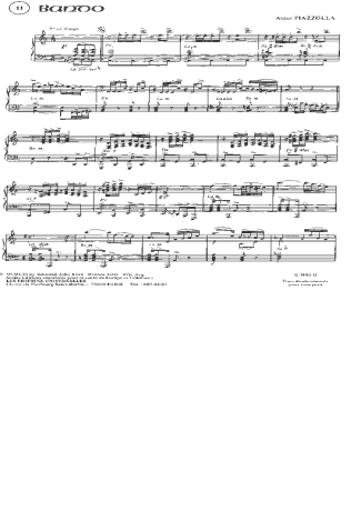 Astor Piazzolla  score for Piano