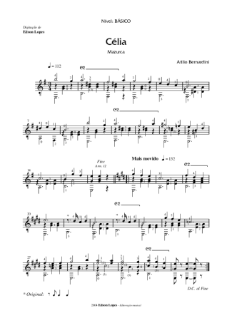 Attílio Bernardini Célia score for Acoustic Guitar