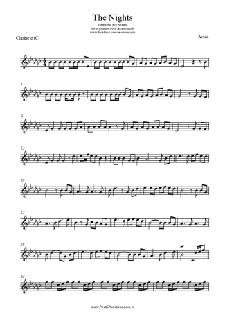 Avicii  score for Clarinet (C)