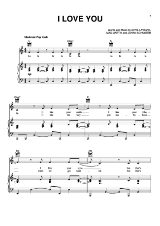 Avril Lavigne  score for Piano