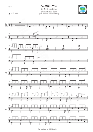 Avril Lavigne  score for Drums