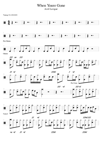 Avril Lavigne  score for Drums