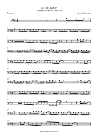 Ayrton Montarroyos Se Tu Quiser score for Trombone