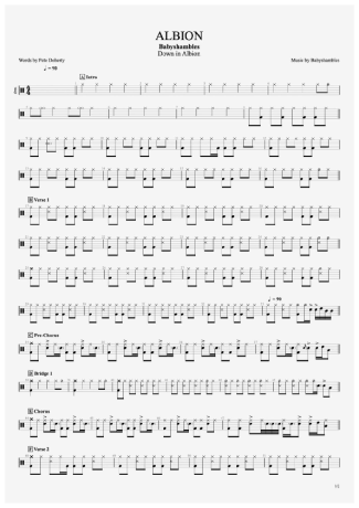 Babyshambles  score for Drums