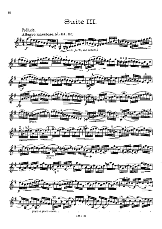 Bach  score for Violin