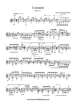 Bach  score for Acoustic Guitar